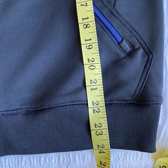 Adidas black and royal blue Climalite training jacket with hood. Girl’s Large. - Picture 15 of 15